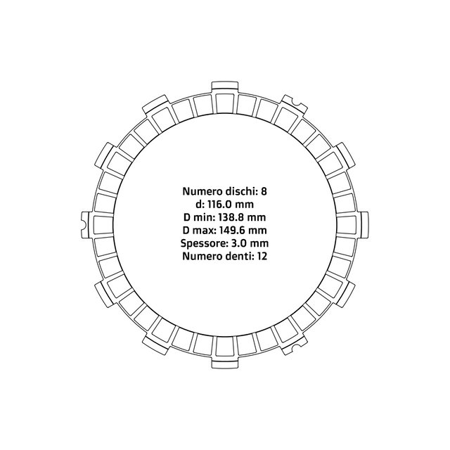 Disques d’embrayage NRTeam Honda CR 250 (90-07) - Série garnie DS02.F002.8