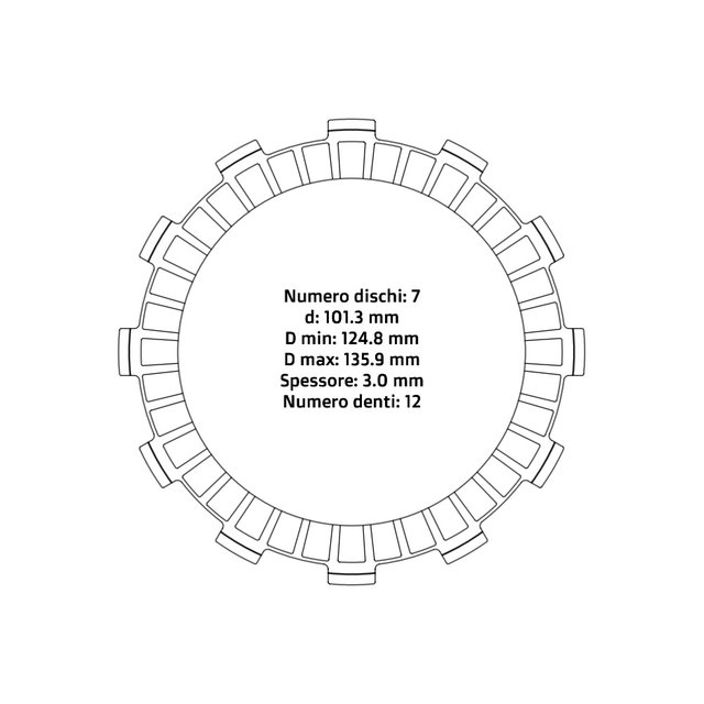 Disques d’embrayage NRTeam Beta RR 200 (19-27) - Série garnie DS02.F003.7