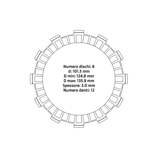Disques d’embrayage NRTeam Husaberg 250 FE (13) - Série garnie DS02.F005.8