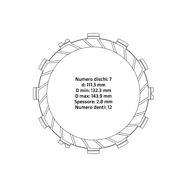 Disques d’embrayage NRTeam Kawasaki KX 125 (97-08) - Série garnie DS02.F011.7