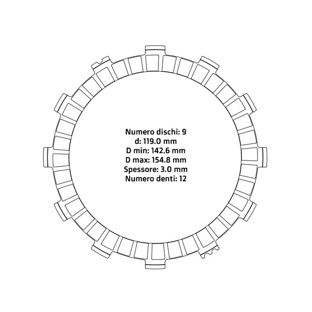 Disques d’embrayage NRTeam Fantic 450 XEF (22-25) - Série garnie DS02.F014.9
