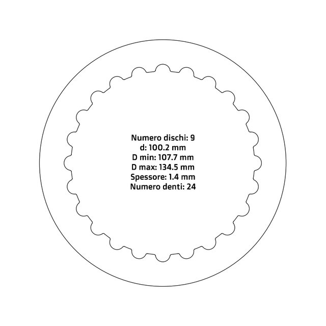 Disques d’embrayage NRTeam Husqvarna 250 TC (14-27) - Série acier DS02.S011.9