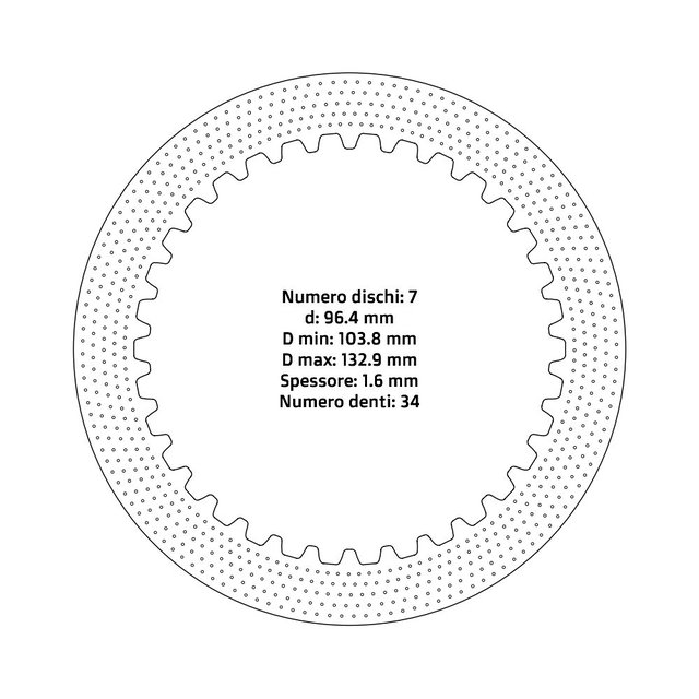 Disques d’embrayage NRTeam Fantic 250 XXF (22-26) - Série acier DS02.S015.7