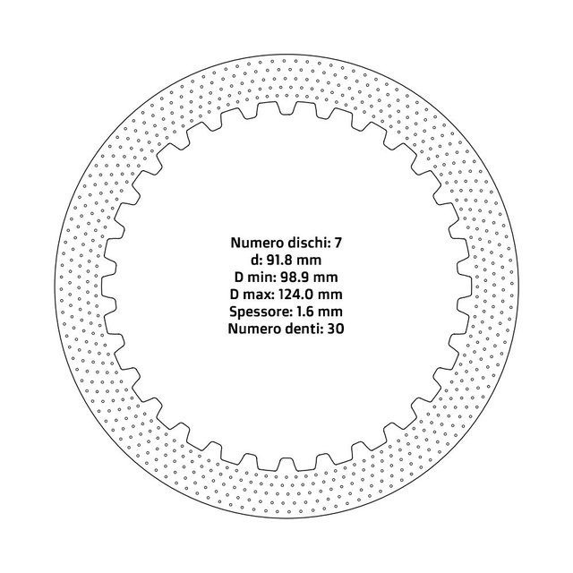 Disques d’embrayage NRTeam Fantic 125 XE (21-26) - Série acier DS02.S021.7