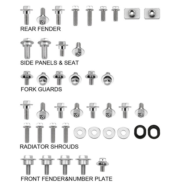 Kit de vis pour carénage Kawasaki KX 250 F (17-21) DS89.5302