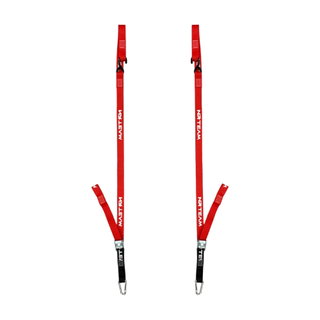 Paire de sangles d’arrimage pour moto Pull Up 38mm NRTeam rouges