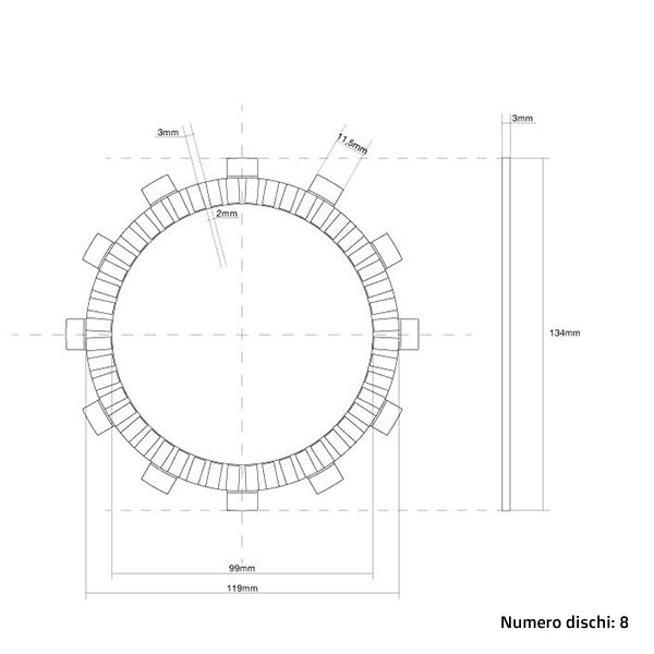 Disques d’embrayage (Friction) FCC Kawasaki KX 125 (90-92) FCC.0030