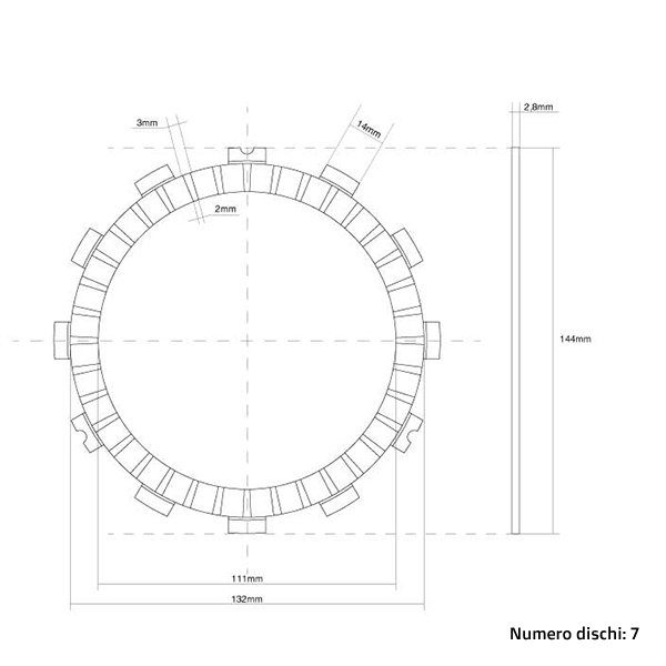 Disques d’embrayage (Friction) FCC Kawasaki KX 125 (94-96) FCC.0031