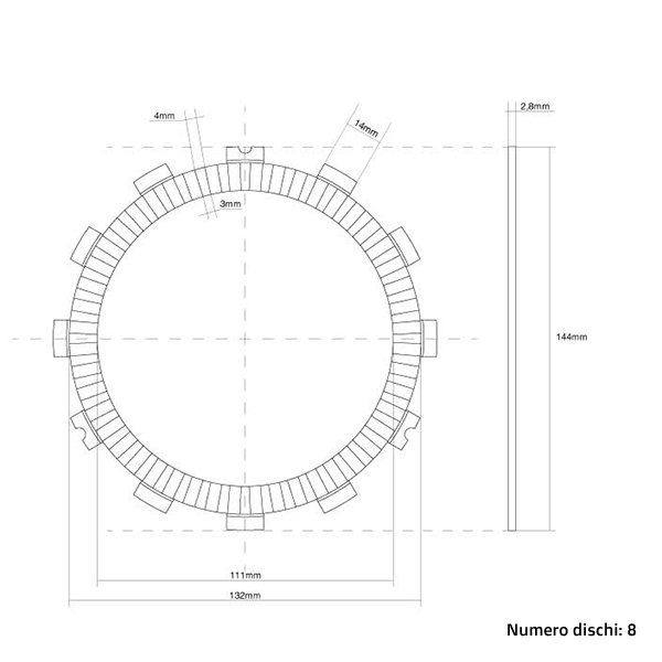 Disques d’embrayage (Fr-26) FCC Fantic 250 XEF (21-25) FCC.0033