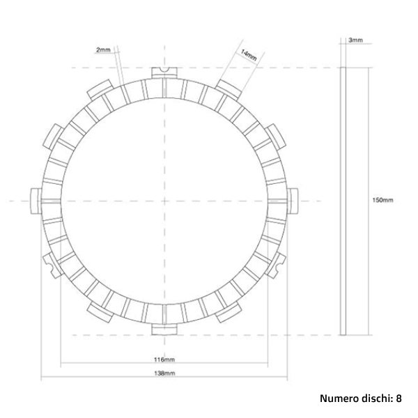 Disques d’embrayage (Friction) FCC Honda CRF 450 X (05-17) FCC.0039