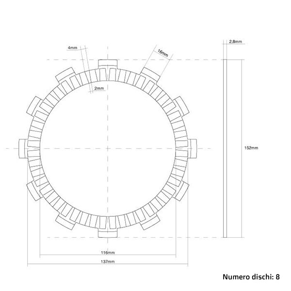 Disques d’embrayage (Friction) FCC Suzuki RM 250 (88-91) FCC.0069