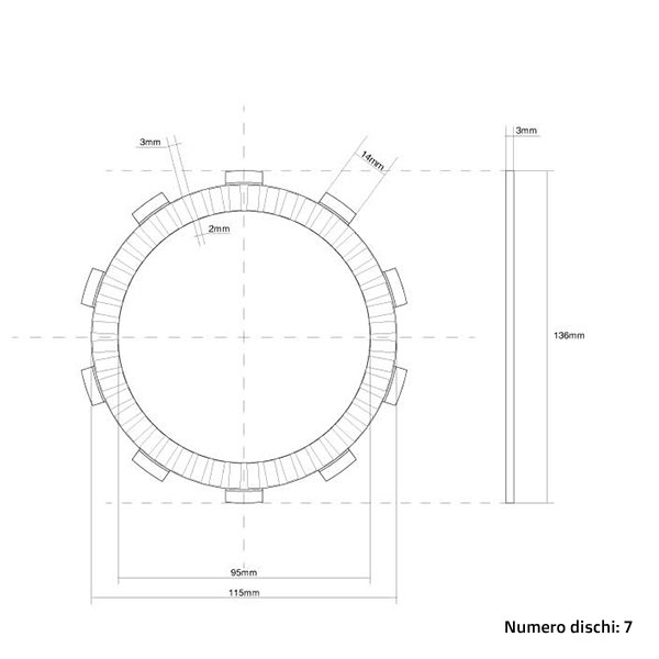 Disques d’embrayage (Friction) FCC Yamaha YZ 85 (02-25) FCC.0083