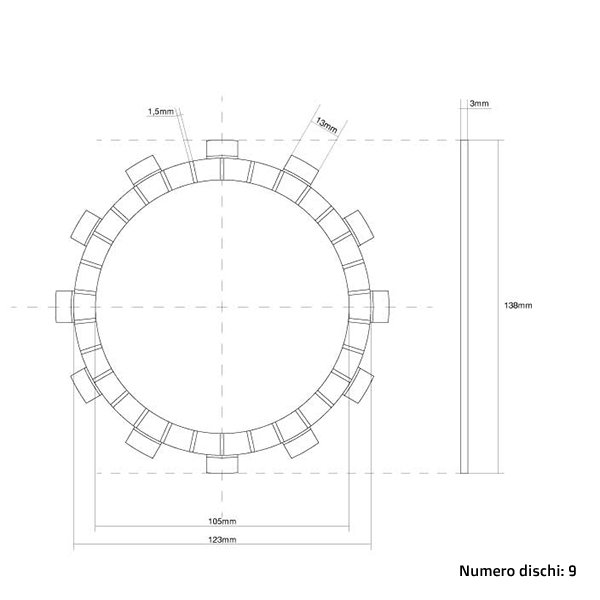 Disques d’embrayage (Friction) FCC Gasgas 250 EC-F (10-13) FCC.0090