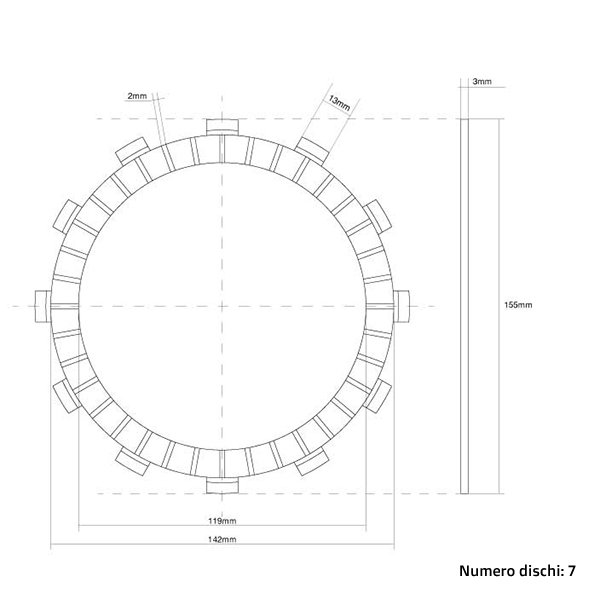 Disques d’embrayage (Friction) FCC Yamaha YZ 250 (88-92) FCC.0093
