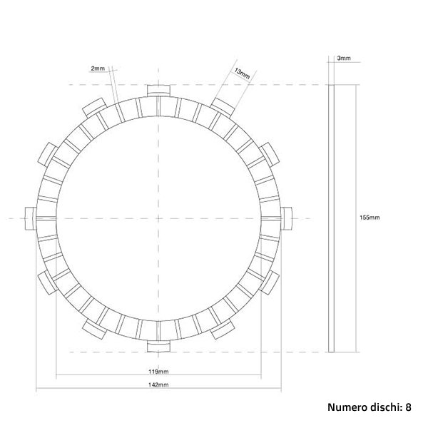 Disques d’embrayage (Fr-26) FCC Fantic 250 XX (22-25) FCC.0094