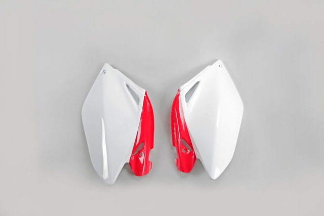 Plaques latérales porte-numéro Honda CRF 250 R (06-09) blancs e rouges* HO04606-W