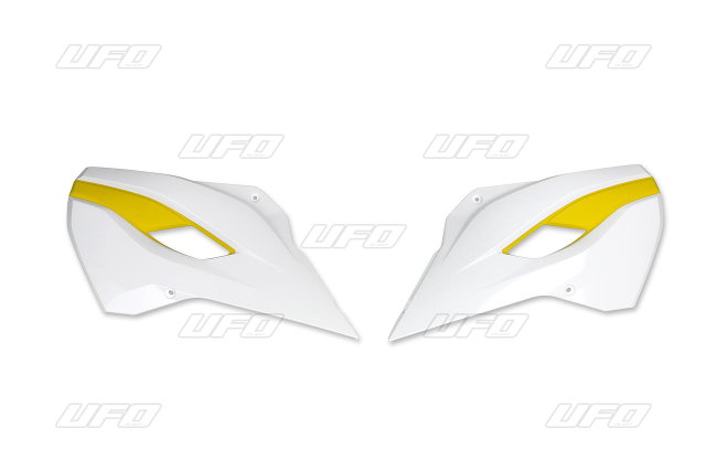 Coques de Radiateur Husqvarna 250 TC (14-16) blancs et jaunes* HU03353-W