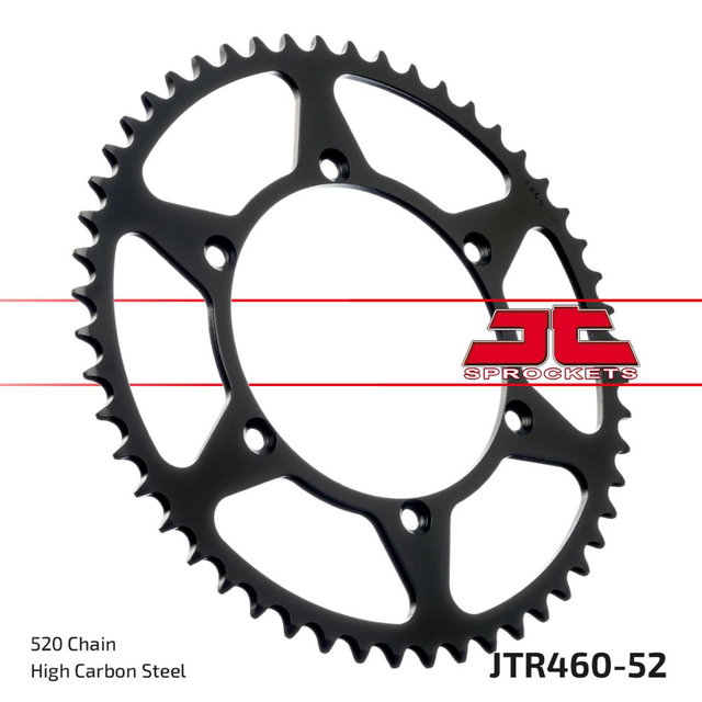 Couronne arrière JT acier Kawasaki KX 125 (80-08) 52 dents JTR460.52