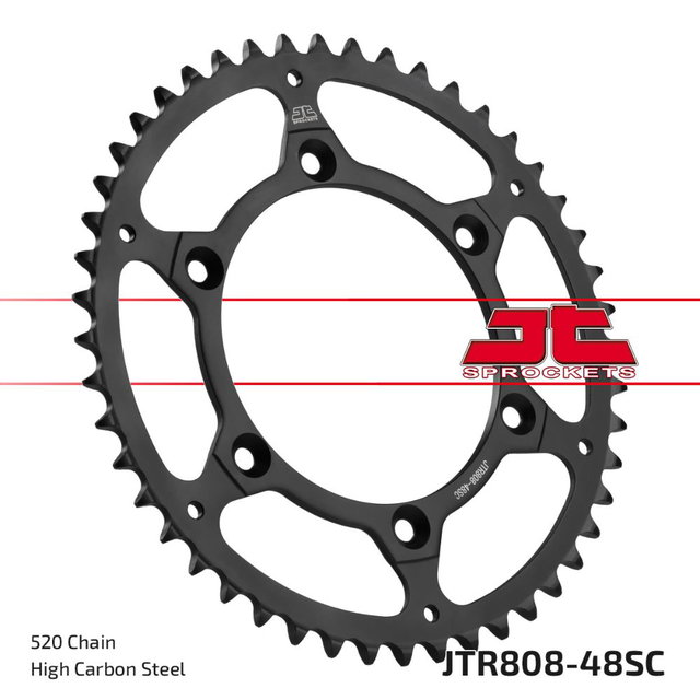Couronne arrière JT acier Suzuki RMZ 450 (05-26) 48 dents autonettoyant JTR808.48SC