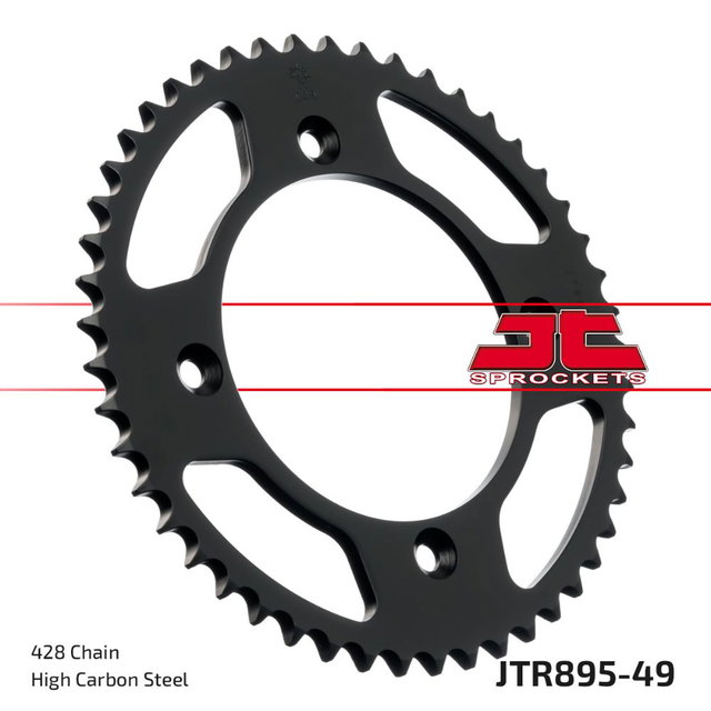 Couronne arrière JT acier KTM 85 SX (03-27) 49 dents pas 428 JTR895.49