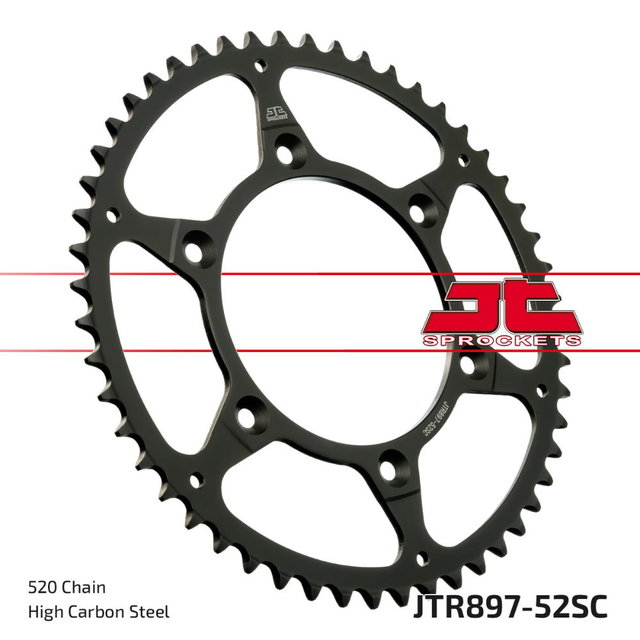 Couronne arrière JT acier Husaberg 390 FE (10-12) 52 dents autonettoyant JTR897.52SC