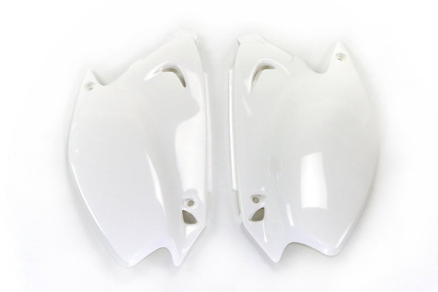 Plaques latérales porte-numéro Kawasaki KX 125 (03-08) blancs* KA03739-047