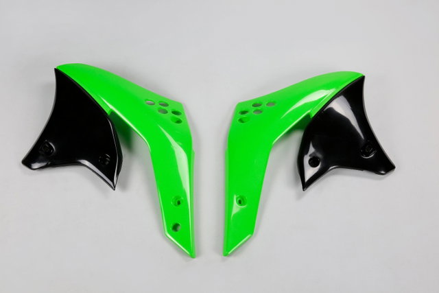 Coques de Radiateur Kawasaki KX 250 F (07) verts et noirs* KA03783-026