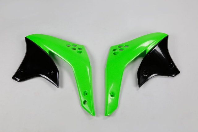 Coques de Radiateur Kawasaki KX 450 F (07) verts et noirs* KA03784-026