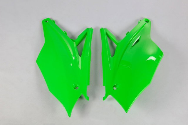 Plaques latérales porte-numéro Kawasaki KX 250 F (17-20) verts KA04737-026