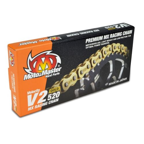 Chaîne MM pas de chaîne 520 V2 cross professionnel sans O-RING 120 maillons -or MM-652001