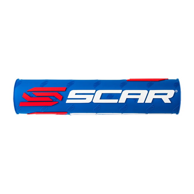 Mousse de guidon Scar bleu et blanc - Guidon avec barre transversale MSXBL