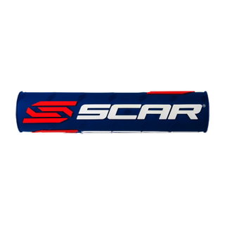 Mousse de guidon Scar bleu foncé et blanc - Guidon avec barre transversale Mousse de guidon Scar bleu foncé et blanc - Guidon avec barre transversale