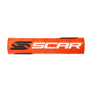 Mousse de guidon Scar orange fluo et blanc - Guidon avec barre transversale Mousse de guidon Scar orange fluo et blanc - Guidon avec barre transversale