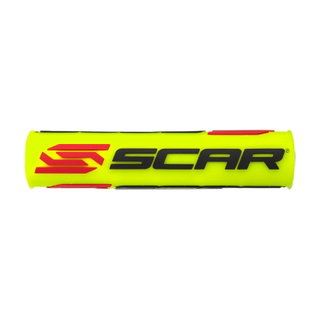 Mousse de guidon Scar jaune fluo et noir - Guidon avec barre transversale Mousse de guidon Scar jaune fluo et noir - Guidon avec barre transversale