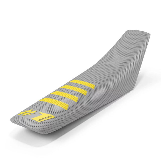 Housse de selle universelle Onegripper - Ribbed gris chiaro et jaune fluo OSC02-LGNY