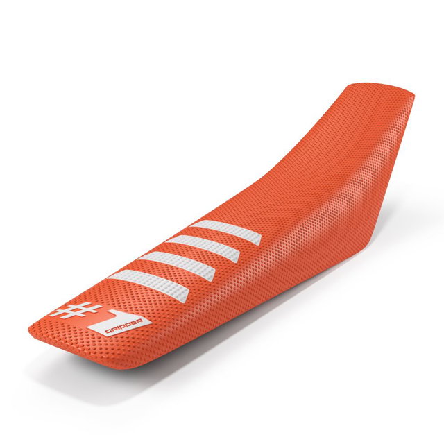 Housse de selle universelle Onegripper - Ribbed orange et blanc OSC02-OEWH