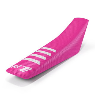 Housse de selle universelle Onegripper - Ribbed rosa et blanc Housse de selle universelle Onegripper - Ribbed rosa et blanc