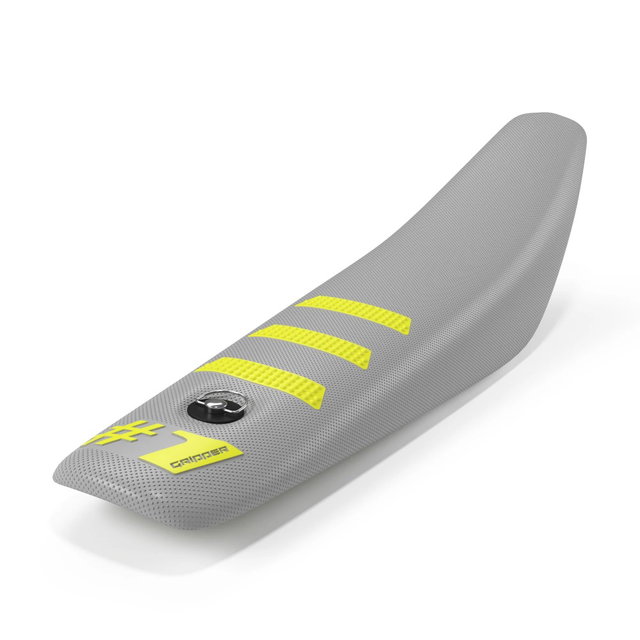 Housse de selle universelle Onegripper - Mini Light Rib gris chiaro et jaune OSC03-M-LGNY