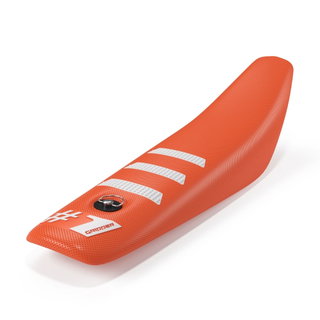 Housse de selle universelle Onegripper - Mini Light Rib orange et blanc Housse de selle universelle Onegripper - Mini Light Rib orange et blanc