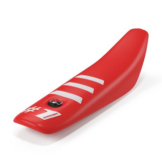 Housse de selle universelle Onegripper - Mini Light Rib rouge et blanc Housse de selle universelle Onegripper - Mini Light Rib rouge et blanc