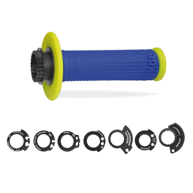 Paire de poignées Lock-On Pro Grip 708 - jaune fluo bleu PG-708-325