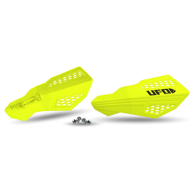 Paire de protège-mains UFO HORUS pour fixations de leviers jaune fluo PM01675-DFLU