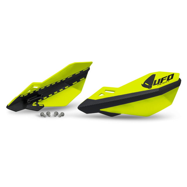 Paire de protège-mains UFO TRAXION pour fixations de leviers jaunes PM01676-104