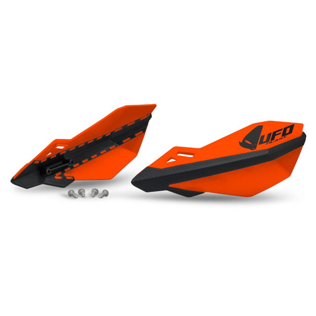 Paire de protège-mains UFO TRAXION pour fixations de leviers orange fluo PM01676-FFLU