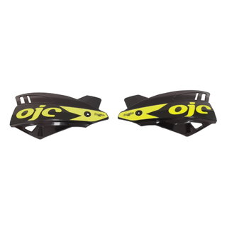 Paire de protège-mains OJC SHARK universel noirs (autocollant jaune fluo)