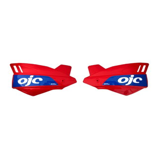 Paire de protège-mains OJC SHARK universel rouges (autocollant bleu)