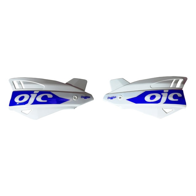 Paire de protège-mains OJC SHARK universel blancs (autocollant bleu) PNSK.WB