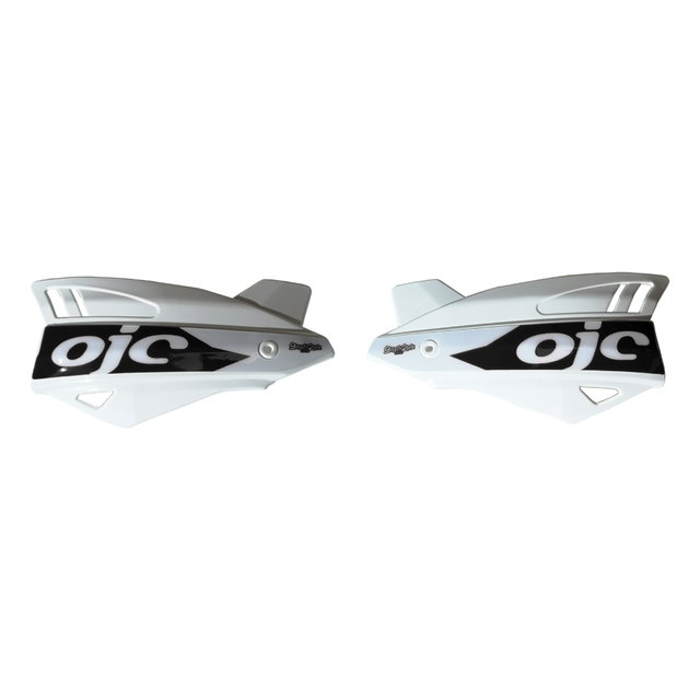 Paire de protège-mains OJC SHARK universel blancs (autocollant noir) PNSK.WN